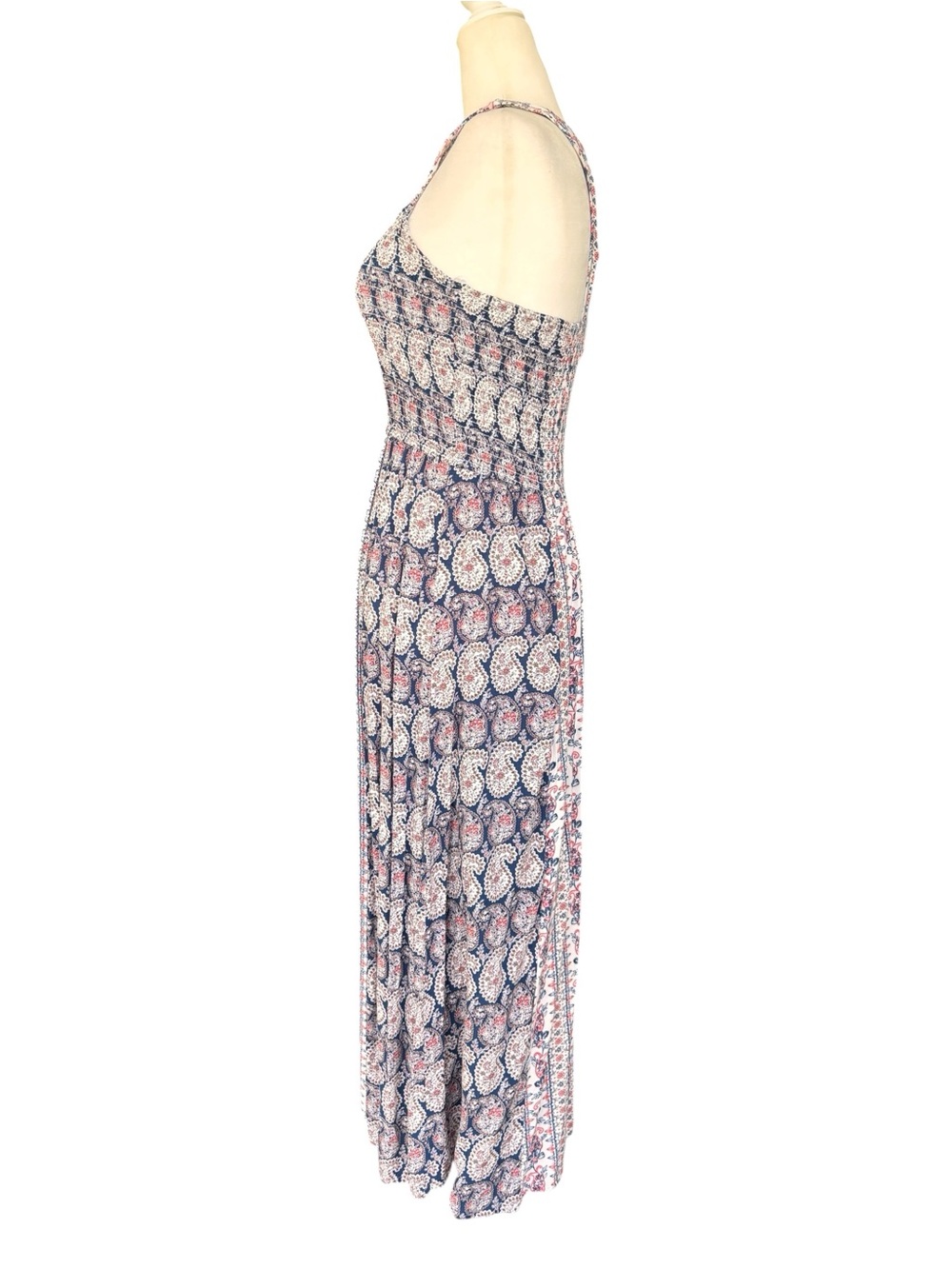 Japna Navy Blue and White Printed Maxi Dress - Picture 12 of 15